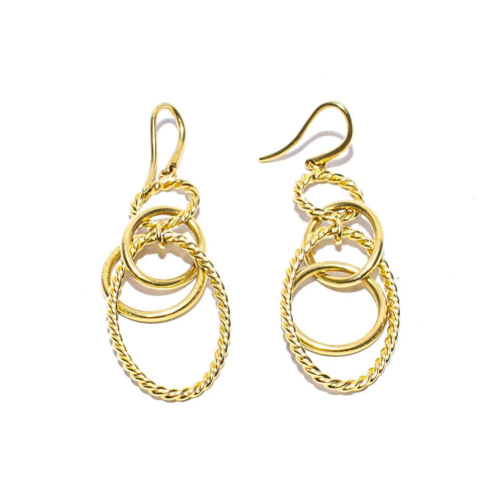  David Yurman 18k Yellow Gold Mobile Link Earrings