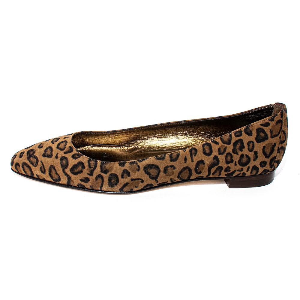  Manolo Blahnik Size 38.5 Brown Suede Cheetah Print Shoes