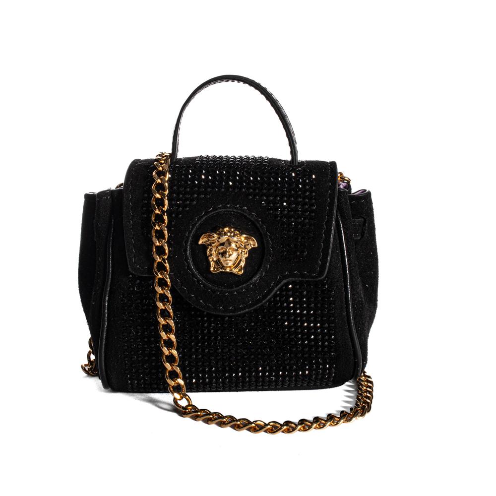 Versace Black La Medusa Micro Embellished Bag