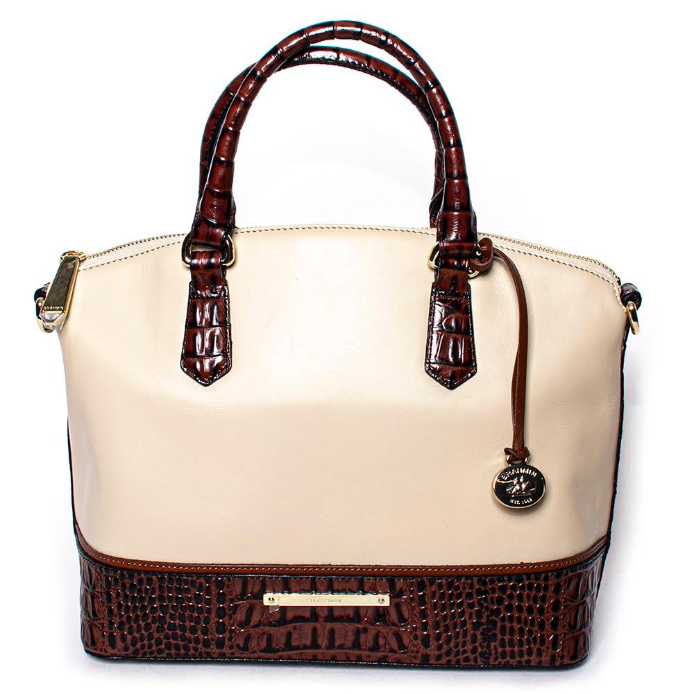  New Brahmin Tan Leather Duxbury Handbag