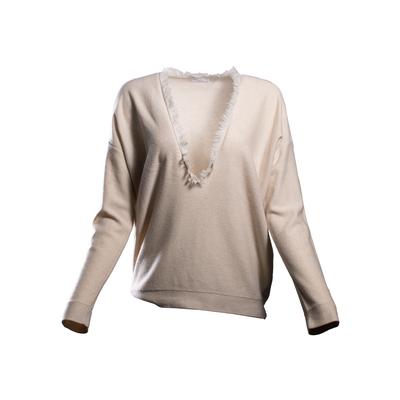 Brunello Cucinelli Size XXL White Cashmere Sweater