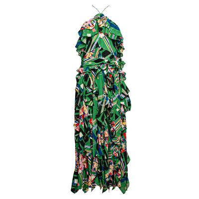Gucci Size 40 Green Floral Maxi Dress
