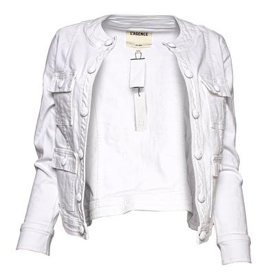 New L'Agence Size Medium White Denim Jacket