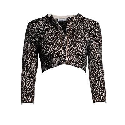 Alaia Size 40 Leopard Print Cardigan