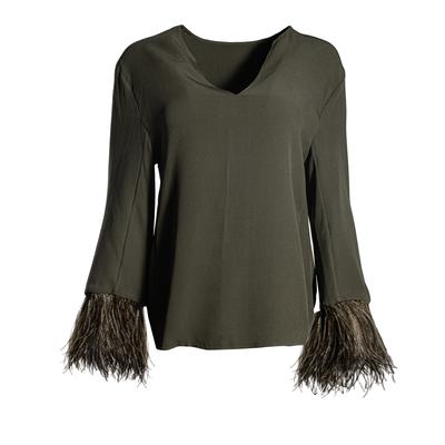 Valentino Size 40 Feather Sleeve Top