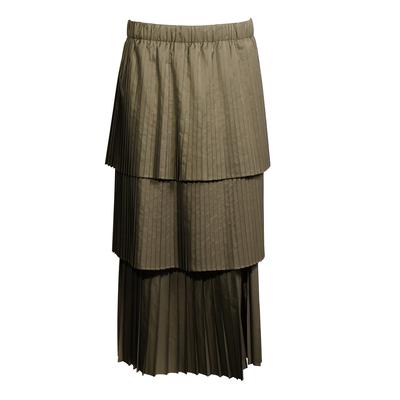 Brunello Cucinelli Size 12 Tiered Pleated Skirt