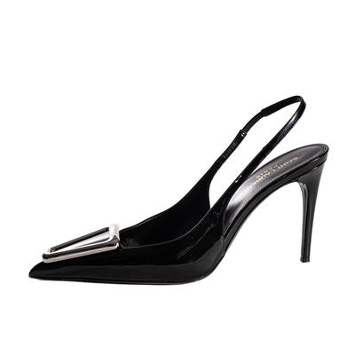 Saint Laurent Size 38.5 Black Patent Leather Heels