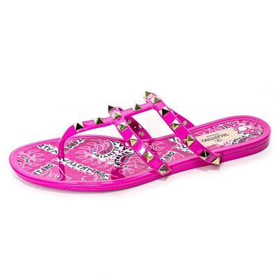 Valentino Size 38 Pink Rockstud Jelly Sandals