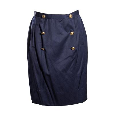 Chanel Size 42 Vintage Navy Skirt