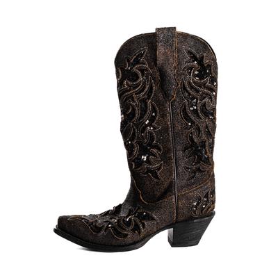 Corral Size 7 Brown Sequin Western Boots