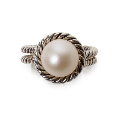 David Yurman Size 8 Cable Pearl Ring