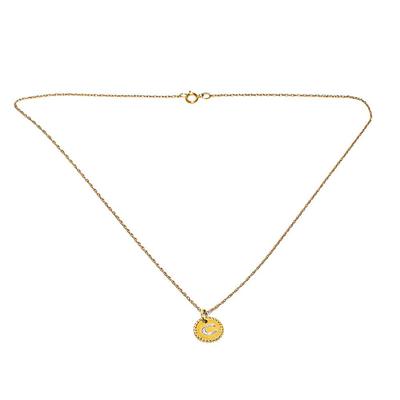 David Yurman 18K Yellow Gold Diamond C Necklace