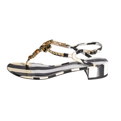 Dolce + Gabbana Size 40 Black and White Sandal