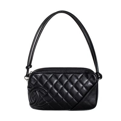Chanel Black Pochette Quilted Calfskin Bag