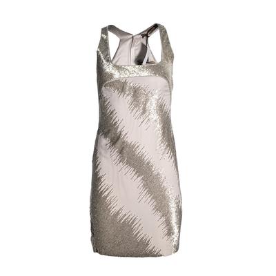 Roberto Cavalli Size 42 Silver Party Dress