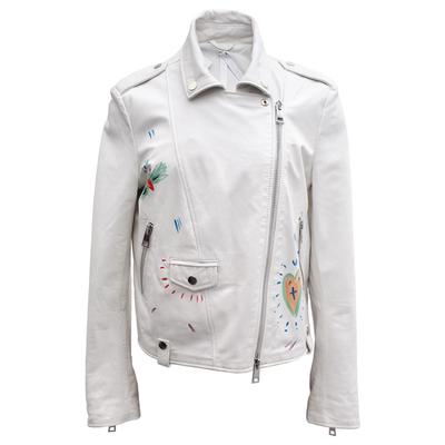 Imperial Size Medium White Leather Jacket