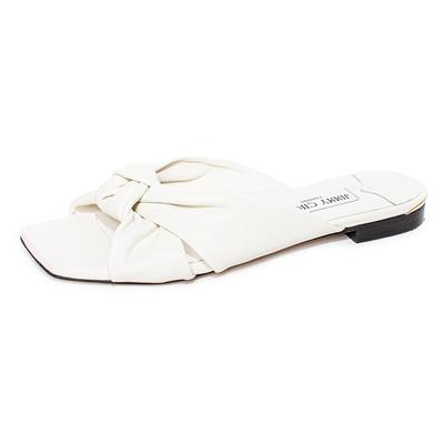 Jimmy Choo Size 38 White Leather Avenue Sandals