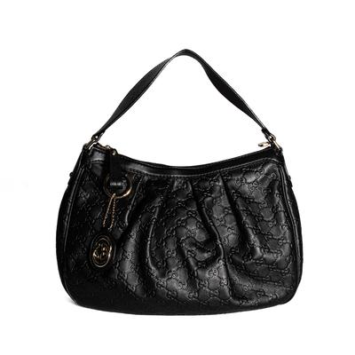 Gucci Leather Logo Black Shoulder Bag