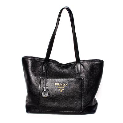 Prada Black Pebbled Leather Handbag