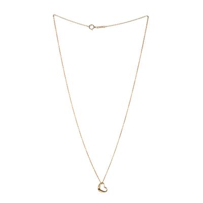 Tiffany 18K Gold Open Heart Necklace