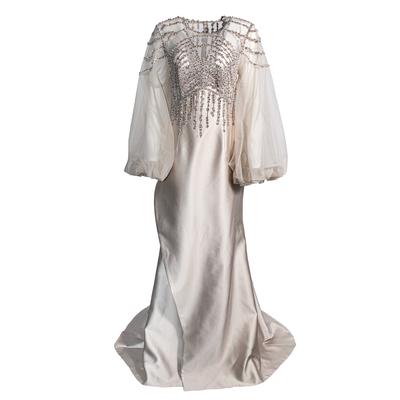 Gatti Nolli Size 48 Tan Long Evening Gown