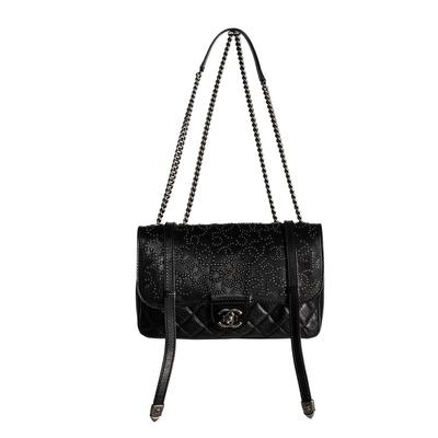 Chanel CC Studded Black Flap Handbag
