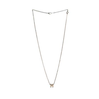 Hermes Silver Mini Pop H Necklace