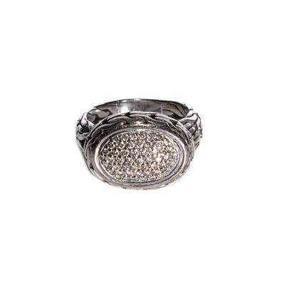 John Hardy Size 6 925 18K Silver & Diamond Ring