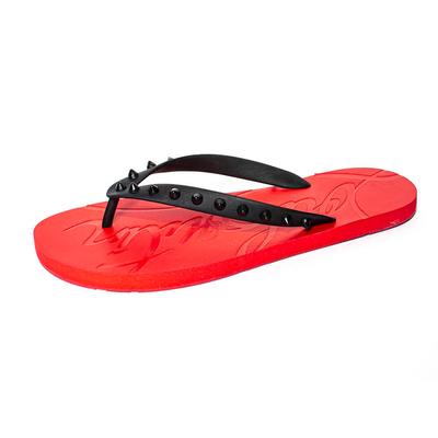 Christian Louboutin Size 10 Red Spiked Rubber Sandals