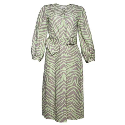 Lafayette 148 Size XS Green Zebra Print Dress