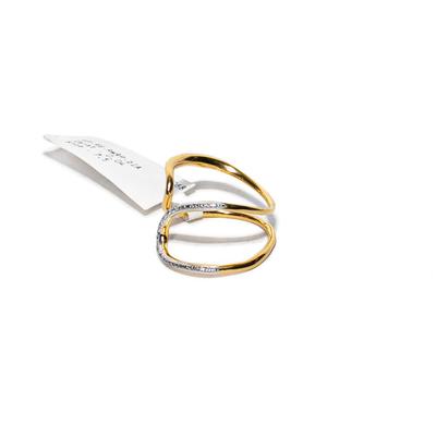 New Monica Vinader Size 7.5 Sterling Gold Diamond Ring