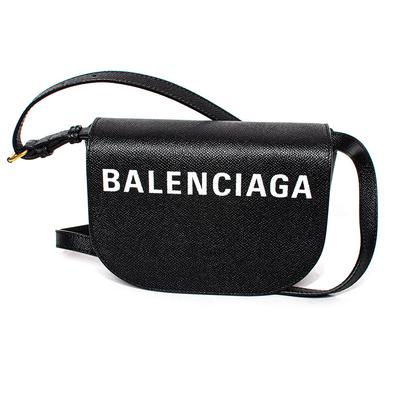Balenciaga Black Grained Leather Crossbody Bag