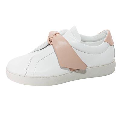 Alexandra Birman Size 40 White Leather Pink Bow Sneakers