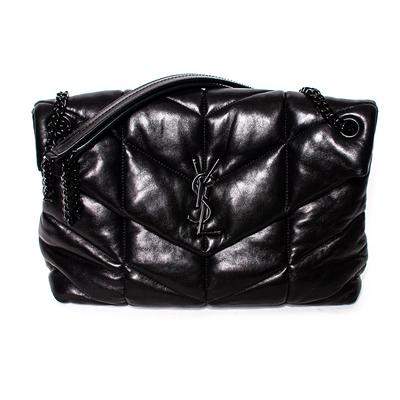 Saint Laurent Black Puffer Nappa Handbag