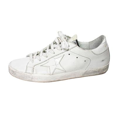 Golden Goose Size 38 White Superstar Sneakers