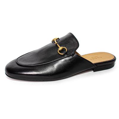 Gucci Size 38 Black Princetown Horsebit Shoes