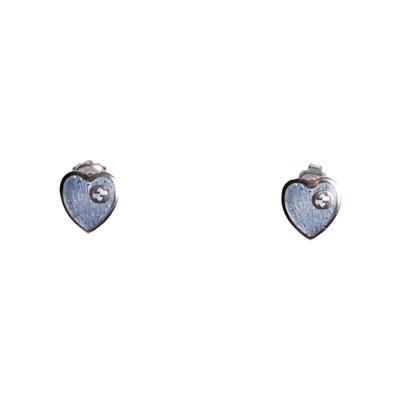 Gucci 925 Silver & Blue Heart Earrings 