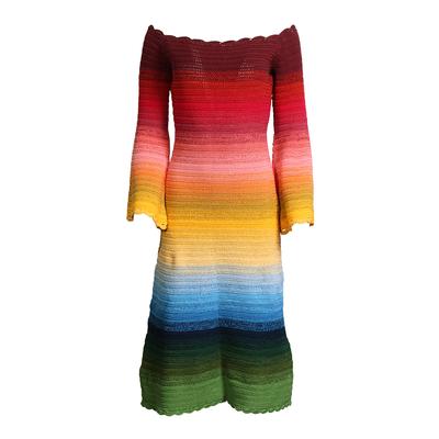 Oscar de la Renta Size Medium Off-the-Shoulder Crocheted Dress