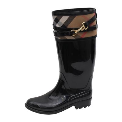 Burberry Size 38 Black Rain Boots