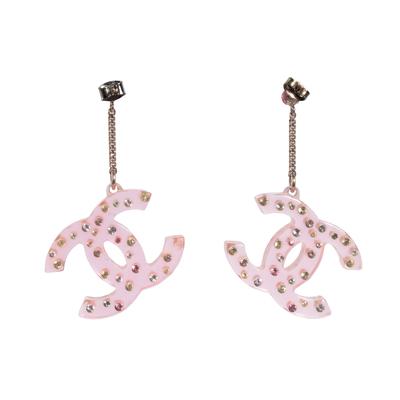 Chanel Pink Vintage Plastic Earrings
