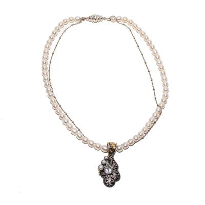 Mars and Valentine White Sapphire Pendant Necklace