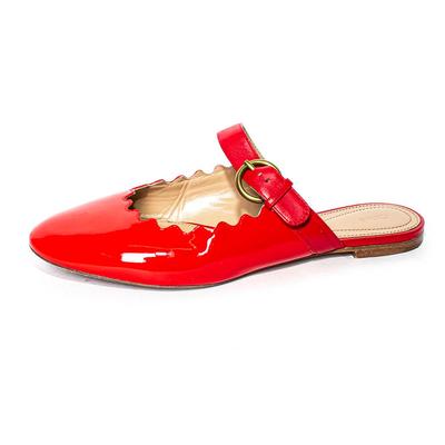 Chloe Size 38.5 Red Patent Mules