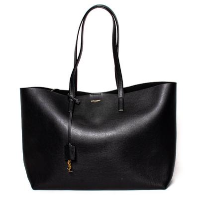 Saint Laurent Black Leather Shopper Tote Bag