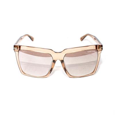 Tom Ford Rose Gold Clear Square Sunglasses