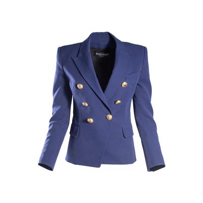 Balmain Size 38 Blue Double-Breasted Jacket 