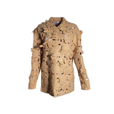 Valentino Size 40 Tan Perforated Jacket