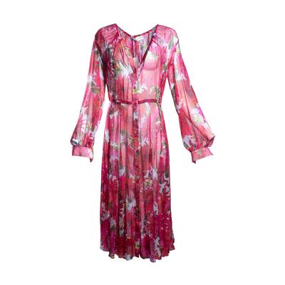Oscar de la Renta Size 8 Pink Chiffon Dahlia Dress