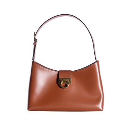 Salvatorre Ferragamo Brown Leather Trifolio Bag