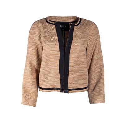 Dolce & Gabbana Size 46 Tan Weaved Jacket