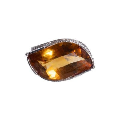 Orange 14K Size 7 Diamond Ring